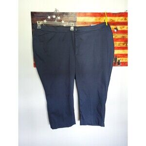 Catherines The Universal Capri Pants Navy Blue Women's Petite Plus Size 30WP NEW